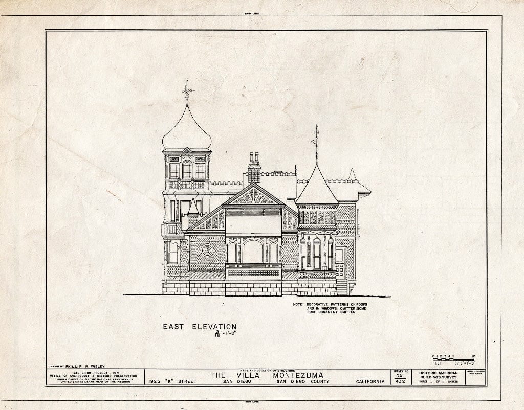 Blueprint HABS Cal,37-SANDI,6- (Sheet 6 of 8) - Villa Montezuma, 1925 K Street, San Diego, San Diego County, CA