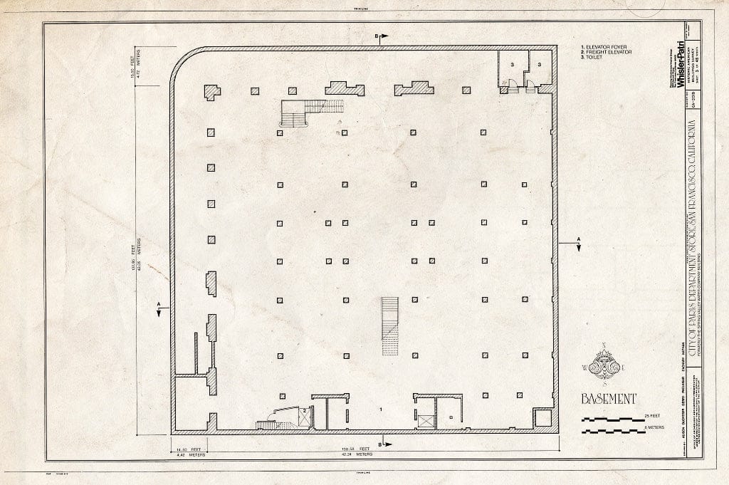 Blueprint HABS Cal,38-SANFRA,135- (Sheet 3 of 45) - City of Paris Dry Goods Company, Geary & Stockton Streets, San Francisco, San Francisco County, CA