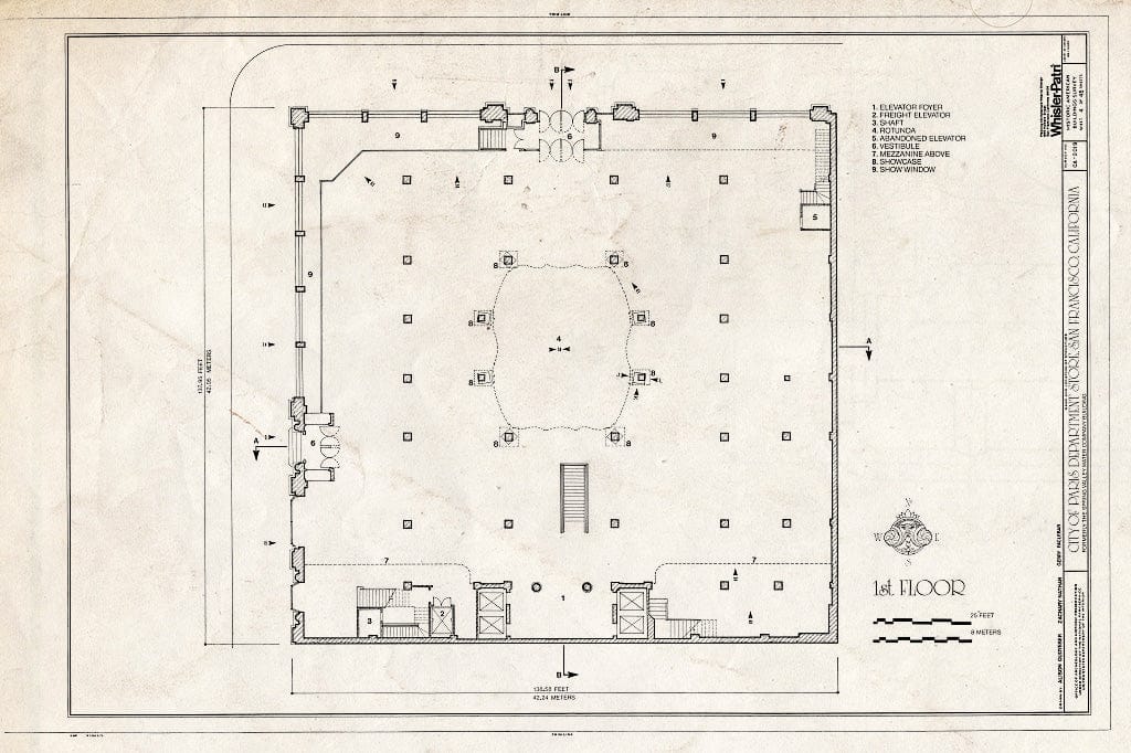 Blueprint HABS Cal,38-SANFRA,135- (Sheet 4 of 45) - City of Paris Dry Goods Company, Geary & Stockton Streets, San Francisco, San Francisco County, CA
