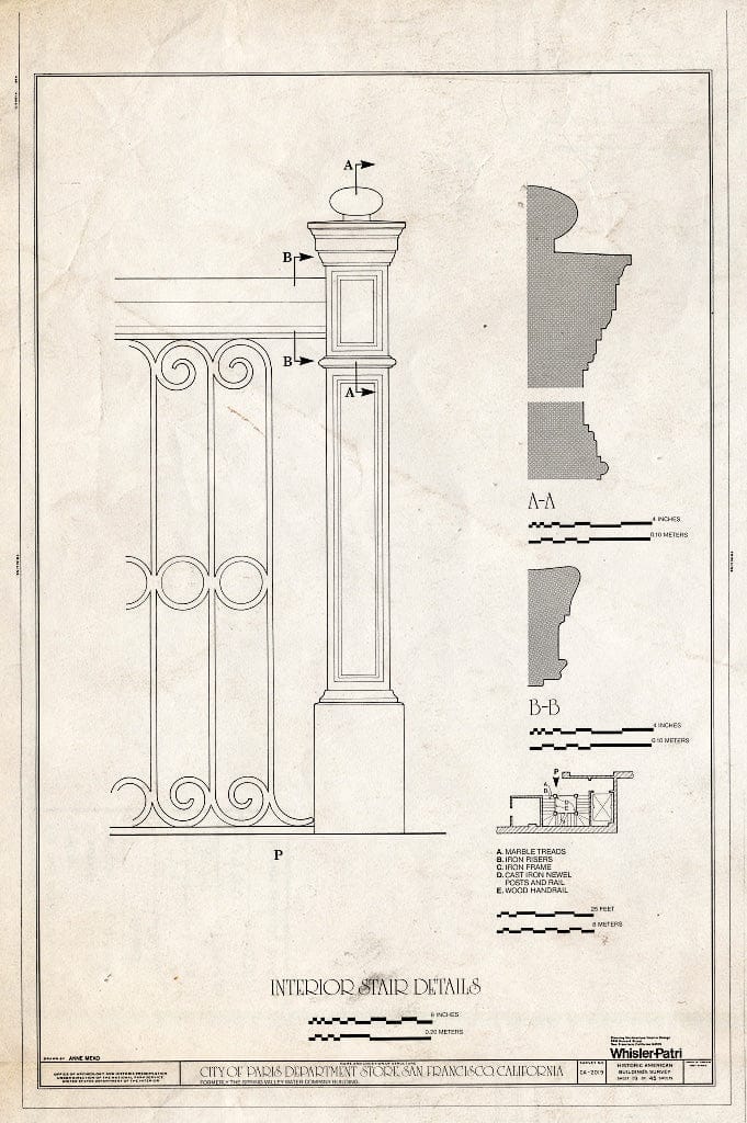 Blueprint HABS Cal,38-SANFRA,135- (Sheet 19 of 45) - City of Paris Dry Goods Company, Geary & Stockton Streets, San Francisco, San Francisco County, CA