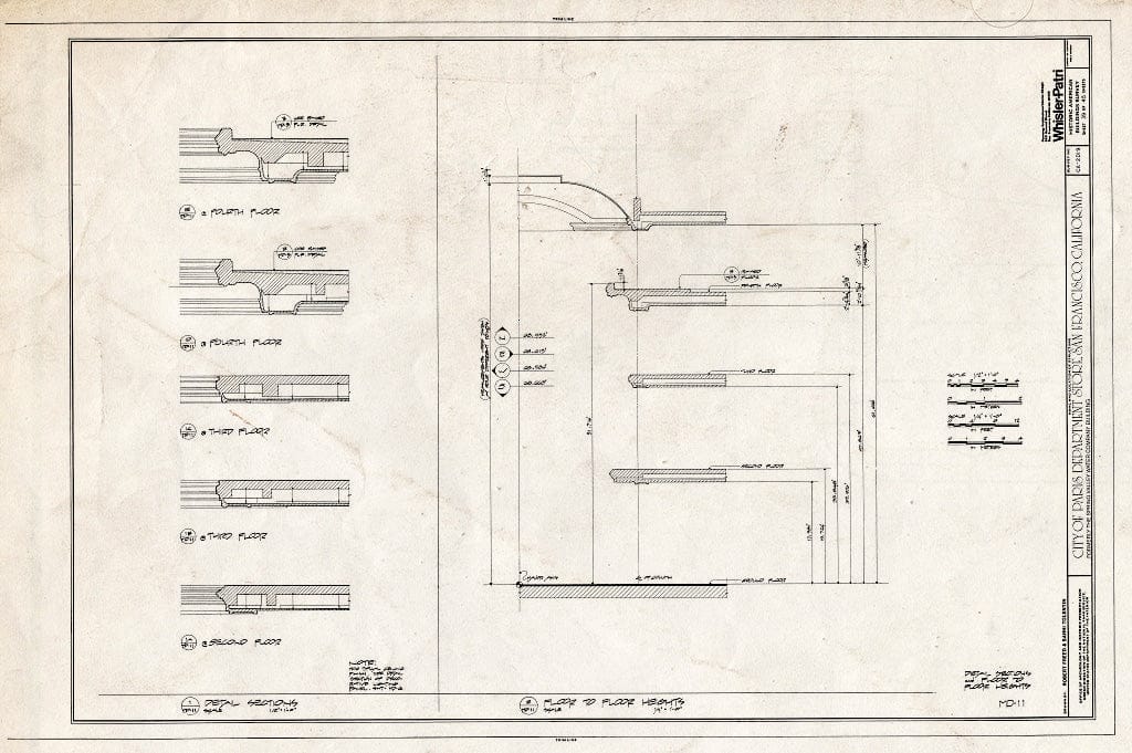 Blueprint HABS Cal,38-SANFRA,135- (Sheet 39 of 45) - City of Paris Dry Goods Company, Geary & Stockton Streets, San Francisco, San Francisco County, CA