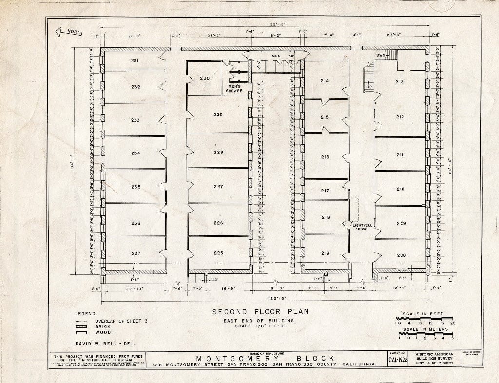 Blueprint HABS Cal,38-SANFRA,6- (Sheet 4 of 13) - Montgomery Block, 28 Montgomery Street, San Francisco, San Francisco County, CA