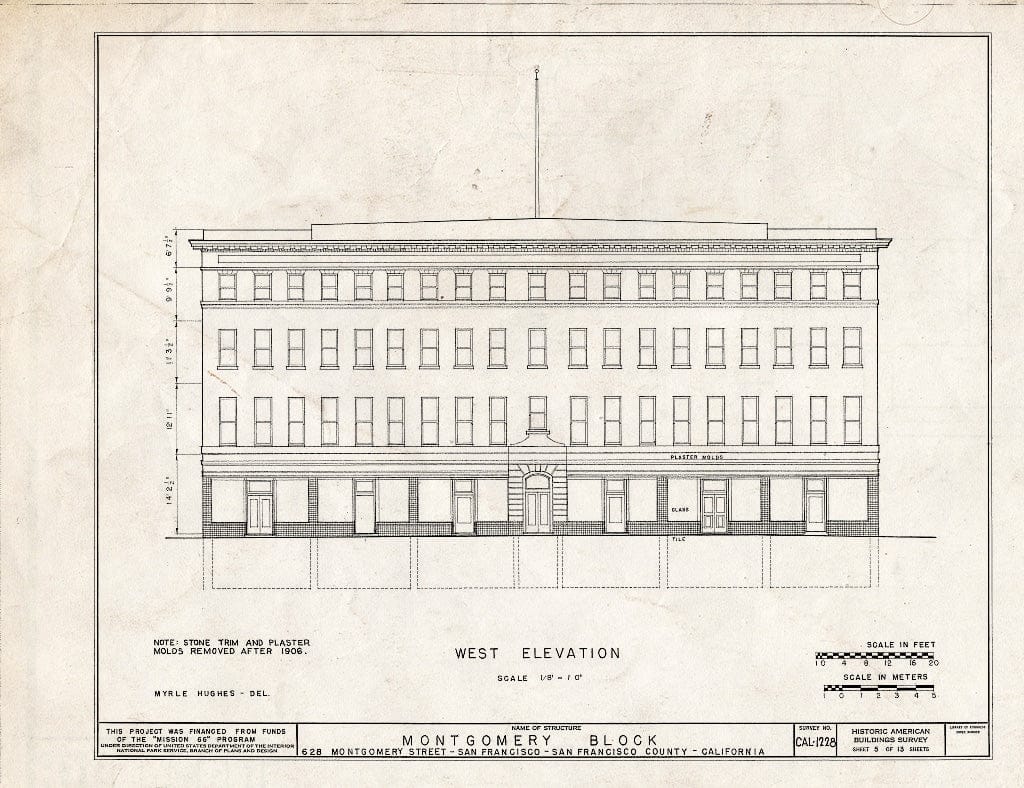Blueprint HABS Cal,38-SANFRA,6- (Sheet 5 of 13) - Montgomery Block, 28 Montgomery Street, San Francisco, San Francisco County, CA