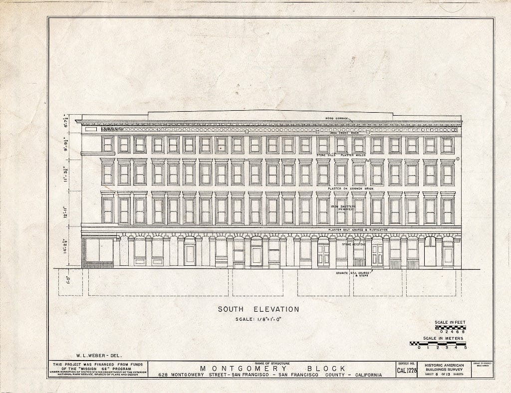 Blueprint HABS Cal,38-SANFRA,6- (Sheet 6 of 13) - Montgomery Block, 28 Montgomery Street, San Francisco, San Francisco County, CA