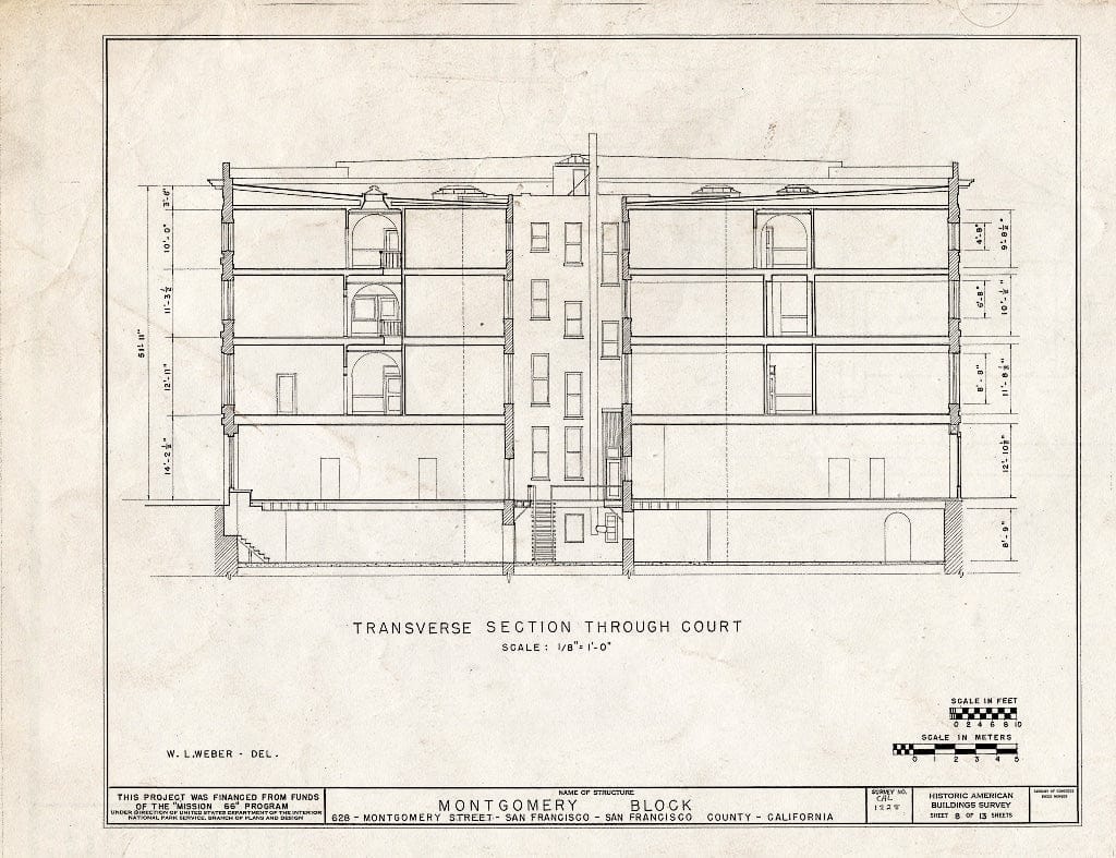 Blueprint HABS Cal,38-SANFRA,6- (Sheet 8 of 13) - Montgomery Block, 28 Montgomery Street, San Francisco, San Francisco County, CA