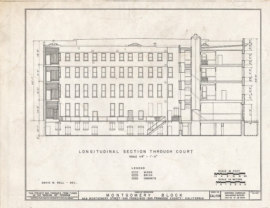 Blueprint HABS Cal,38-SANFRA,6- (Sheet 9 of 13) - Montgomery Block, 28 Montgomery Street, San Francisco, San Francisco County, CA