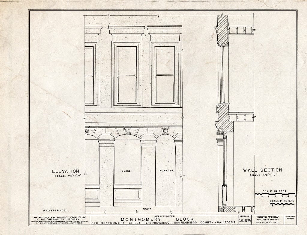 Blueprint HABS Cal,38-SANFRA,6- (Sheet 10 of 13) - Montgomery Block, 28 Montgomery Street, San Francisco, San Francisco County, CA