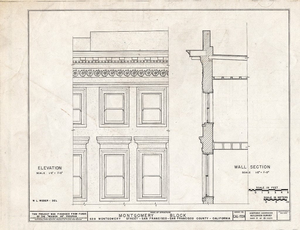 Blueprint HABS Cal,38-SANFRA,6- (Sheet 11 of 13) - Montgomery Block, 28 Montgomery Street, San Francisco, San Francisco County, CA