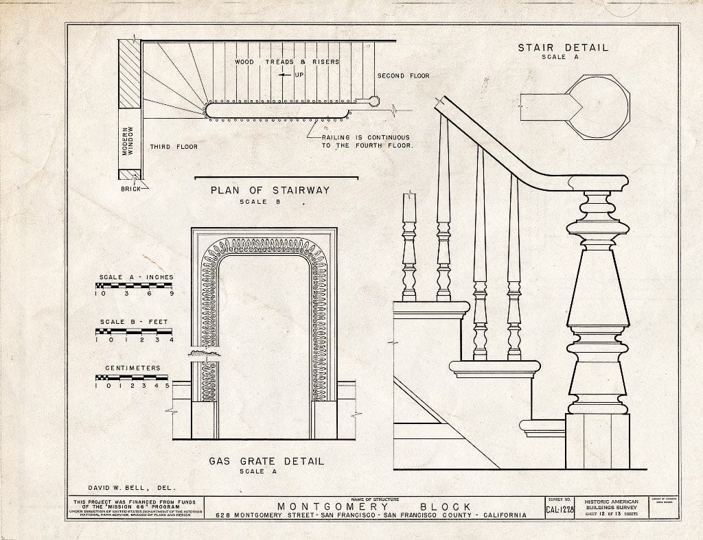 Blueprint HABS Cal,38-SANFRA,6- (Sheet 12 of 13) - Montgomery Block, 28 Montgomery Street, San Francisco, San Francisco County, CA