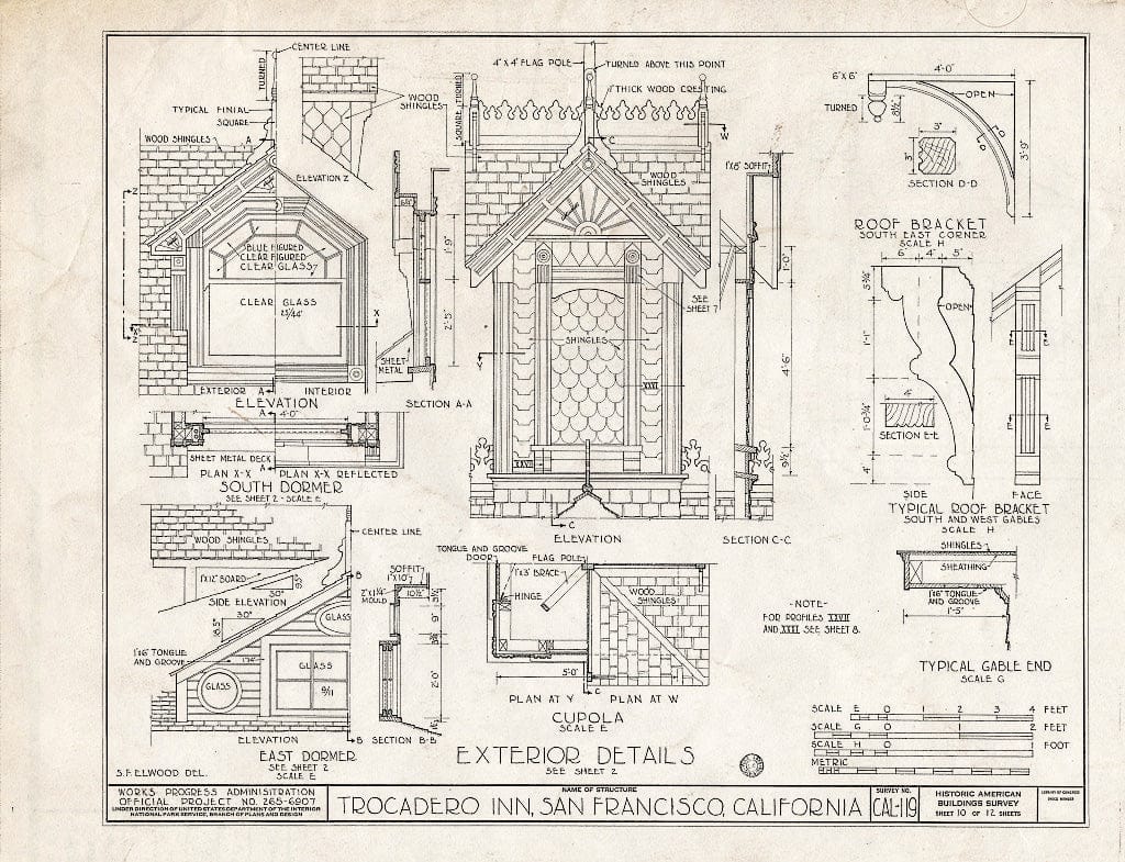 Blueprint HABS Cal,38-SANFRA,2- (Sheet 10 of 12) - Trocadero Inn, Sigmund Stern Grove, San Francisco, San Francisco County, CA