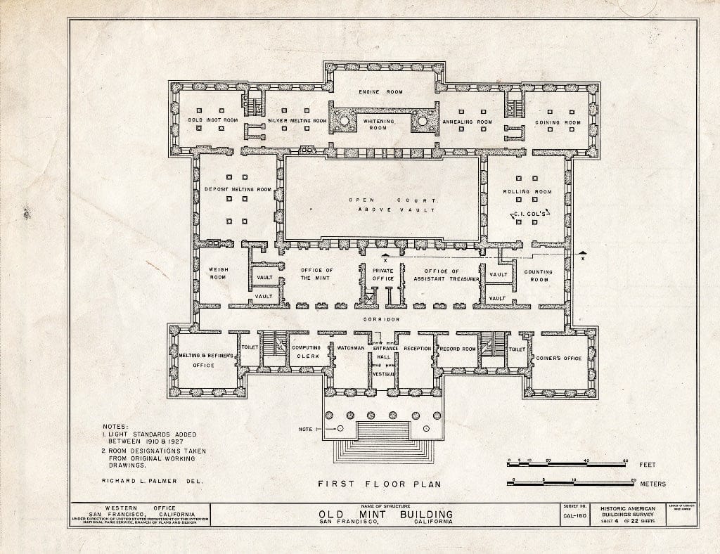 Blueprint HABS Cal,38-SANFRA,5- (Sheet 4 of 22) - U. S. Branch Mint, Mission & Fifth Streets, San Francisco, San Francisco County, CA