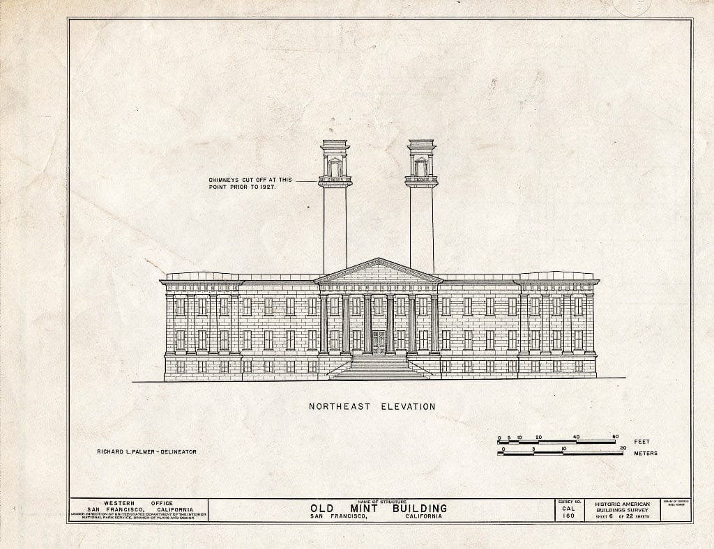 Blueprint HABS Cal,38-SANFRA,5- (Sheet 6 of 22) - U. S. Branch Mint, Mission & Fifth Streets, San Francisco, San Francisco County, CA