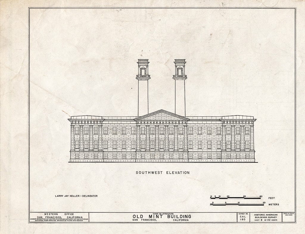 Blueprint HABS Cal,38-SANFRA,5- (Sheet 8 of 22) - U. S. Branch Mint, Mission & Fifth Streets, San Francisco, San Francisco County, CA