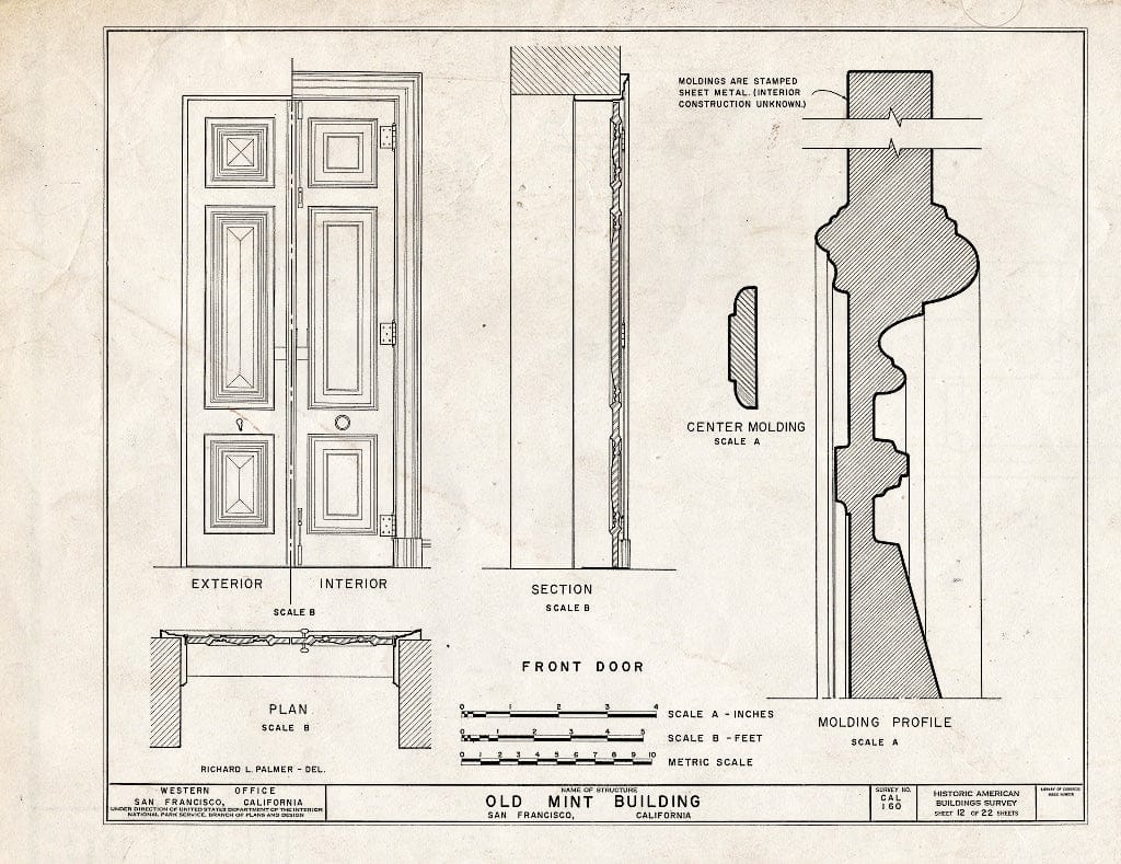 Blueprint HABS Cal,38-SANFRA,5- (Sheet 12 of 22) - U. S. Branch Mint, Mission & Fifth Streets, San Francisco, San Francisco County, CA