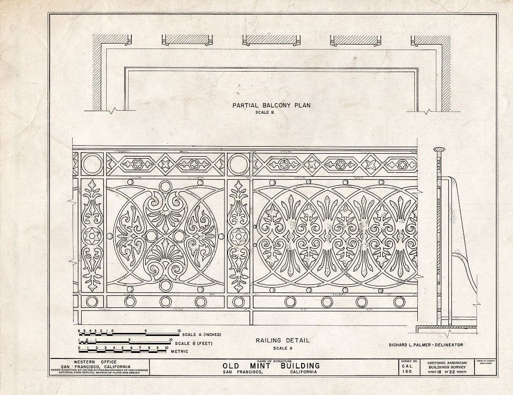 Blueprint HABS Cal,38-SANFRA,5- (Sheet 18 of 22) - U. S. Branch Mint, Mission & Fifth Streets, San Francisco, San Francisco County, CA