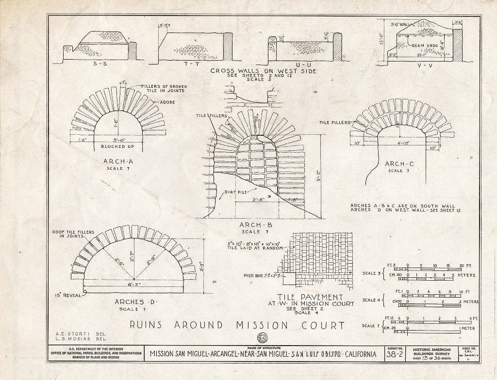 Blueprint HABS Cal,40-SANMI.V,1- (Sheet 13 of 36) - Mission San Miguel Arcangel, Highway 101, San Miguel, San Luis Obispo County, CA