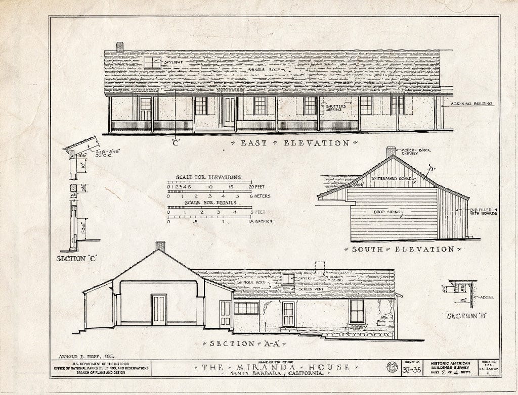 Blueprint HABS Cal,42-SANBA,2- (Sheet 2 of 4) - Miranda House, 806 Anacapa Street, Santa Barbara, Santa Barbara County, CA