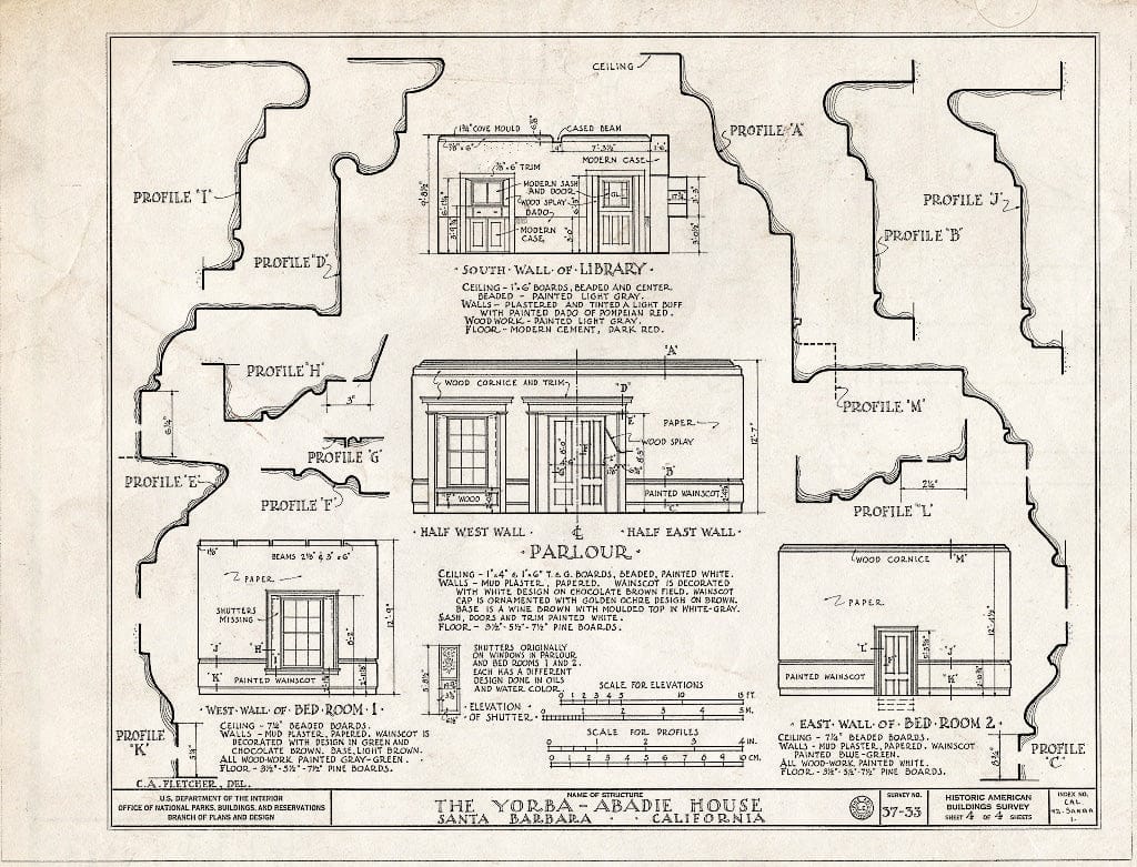 Blueprint HABS Cal,42-SANBA,1- (Sheet 4 of 4) - Yorbe-Abadie House, de la Guerra Plaza, Santa Barbara, Santa Barbara County, CA