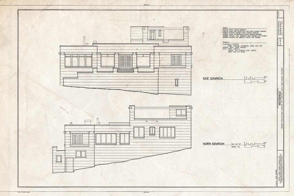 Blueprint HABS Cal,43-Cup,1- (Sheet 4 of 5) - Woodhills, Prospect Road, Cupertino, Santa Clara County, CA