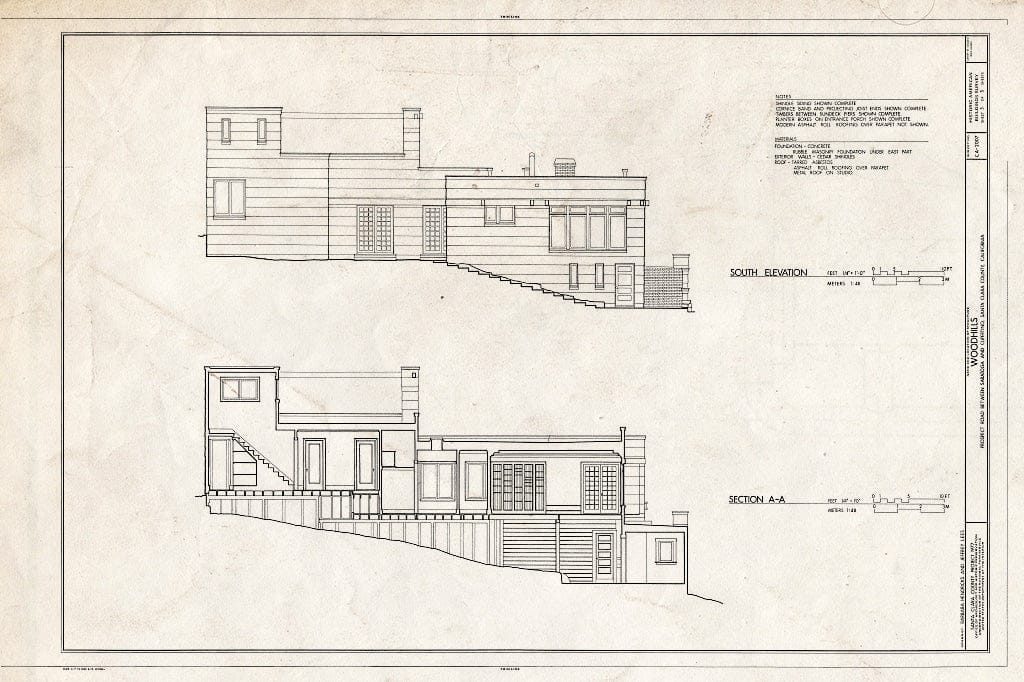 Blueprint HABS Cal,43-Cup,1- (Sheet 5 of 5) - Woodhills, Prospect Road, Cupertino, Santa Clara County, CA