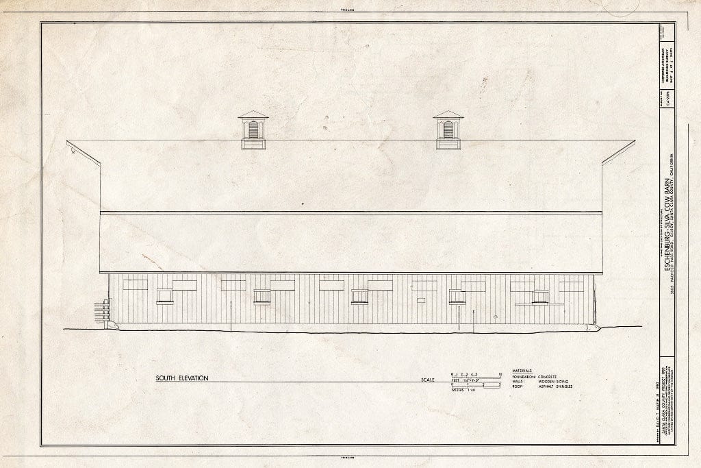 Blueprint HABS Cal,43-GIL,4- (Sheet 4 of 4) - Eschenburg-Silva Cow Barn, 3665 Pacheco Pass Road (State Highway 152), Gilroy, Santa Clara County, CA