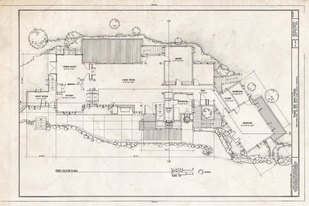 Blueprint HABS Cal,43-LOSGA,2- (Sheet 2 of 6) - Yung See San Fong (House), 16660 Cypress Way, Los Gatos, Santa Clara County, CA