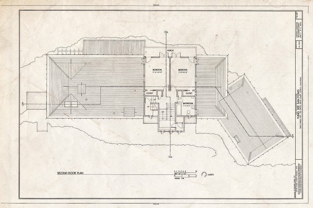 Blueprint HABS Cal,43-LOSGA,2- (Sheet 3 of 6) - Yung See San Fong (House), 16660 Cypress Way, Los Gatos, Santa Clara County, CA