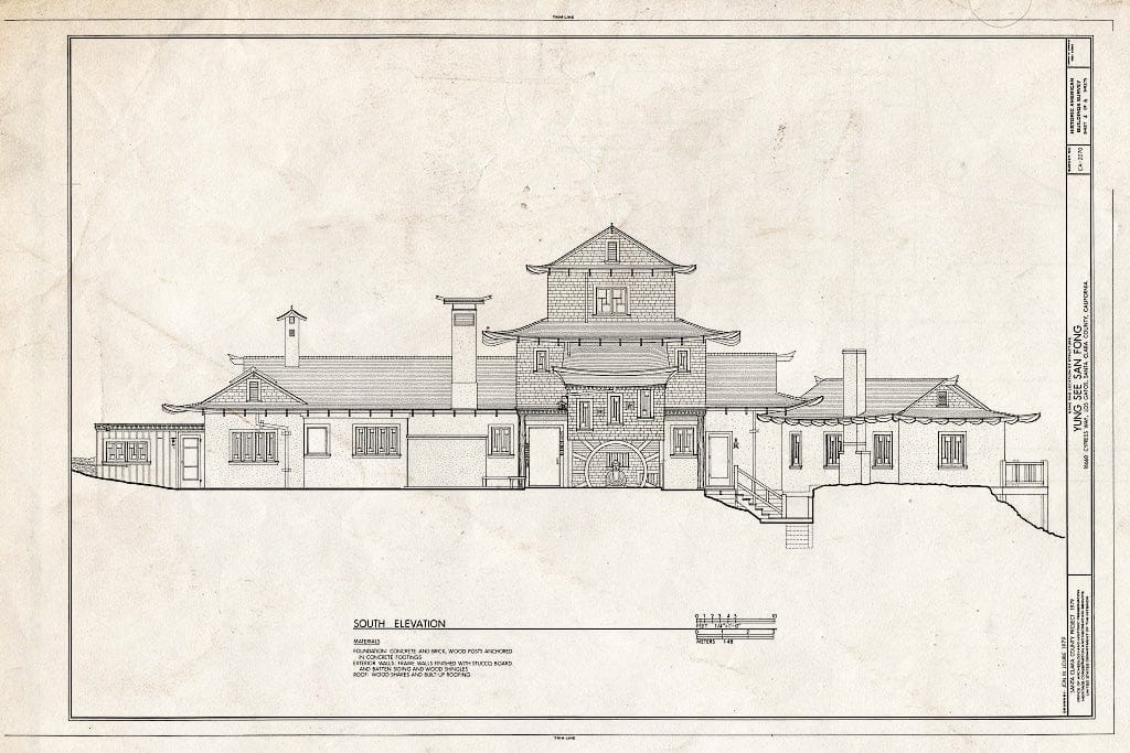 Blueprint HABS Cal,43-LOSGA,2- (Sheet 4 of 6) - Yung See San Fong (House), 16660 Cypress Way, Los Gatos, Santa Clara County, CA