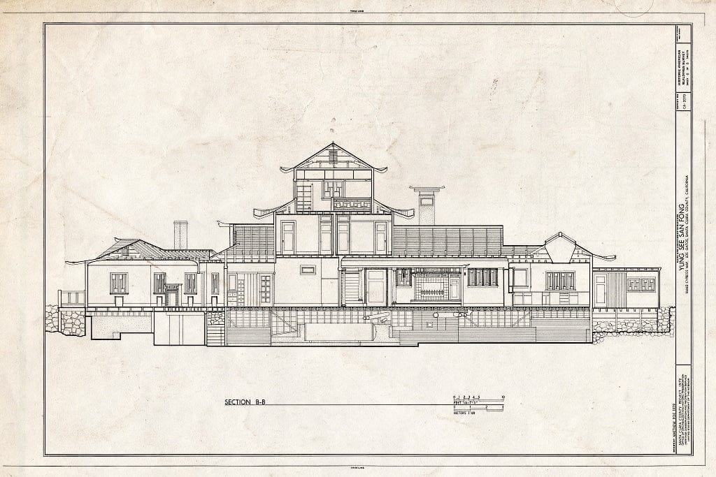 Blueprint HABS Cal,43-LOSGA,2- (Sheet 6 of 6) - Yung See San Fong (House), 16660 Cypress Way, Los Gatos, Santa Clara County, CA