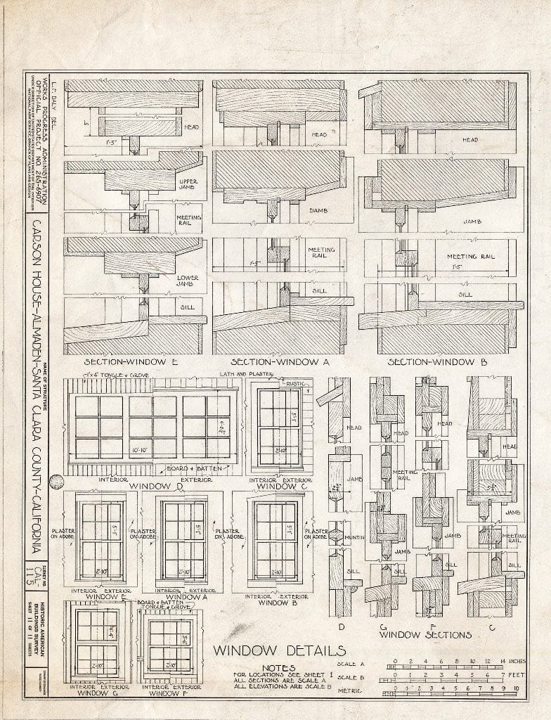 Blueprint HABS Cal,43-ALMA,2- (Sheet 11 of 11) - Carson House, 21570 Almaden Road, New Almaden, Santa Clara County, CA