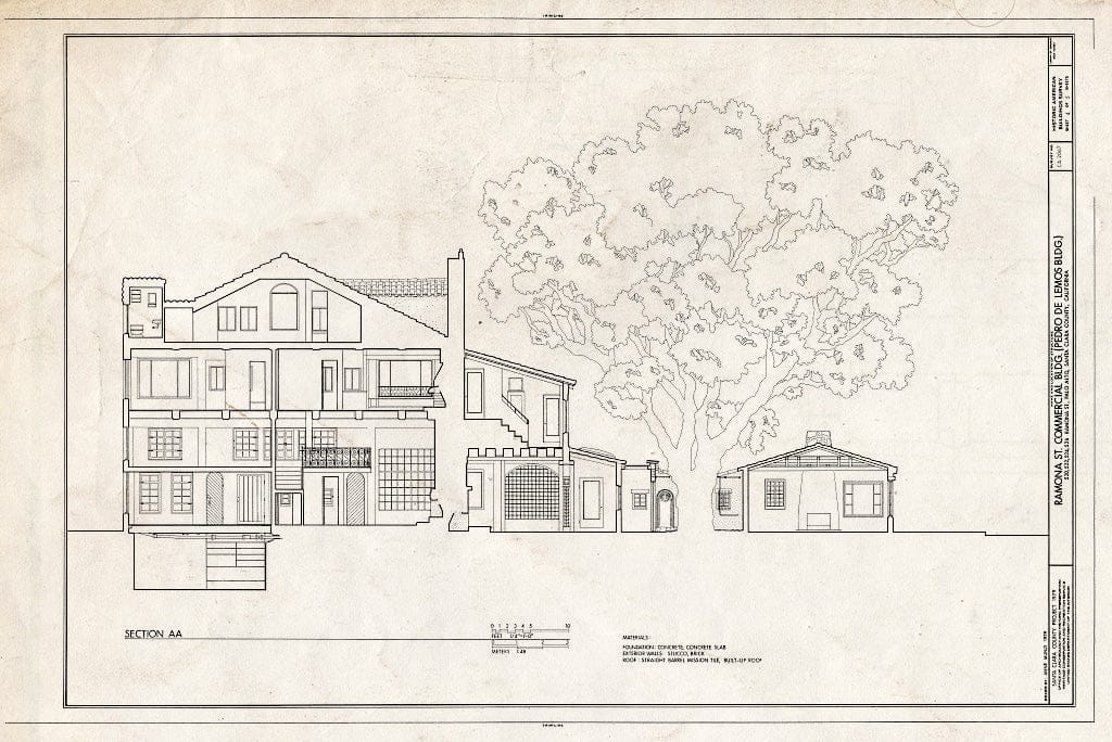 Blueprint HABS Cal,43-PALAL,4- (Sheet 4 of 5) - 520-526 Ramona Street (Commercial Building), 520-526 Ramona Street, Palo Alto, Santa Clara County, CA
