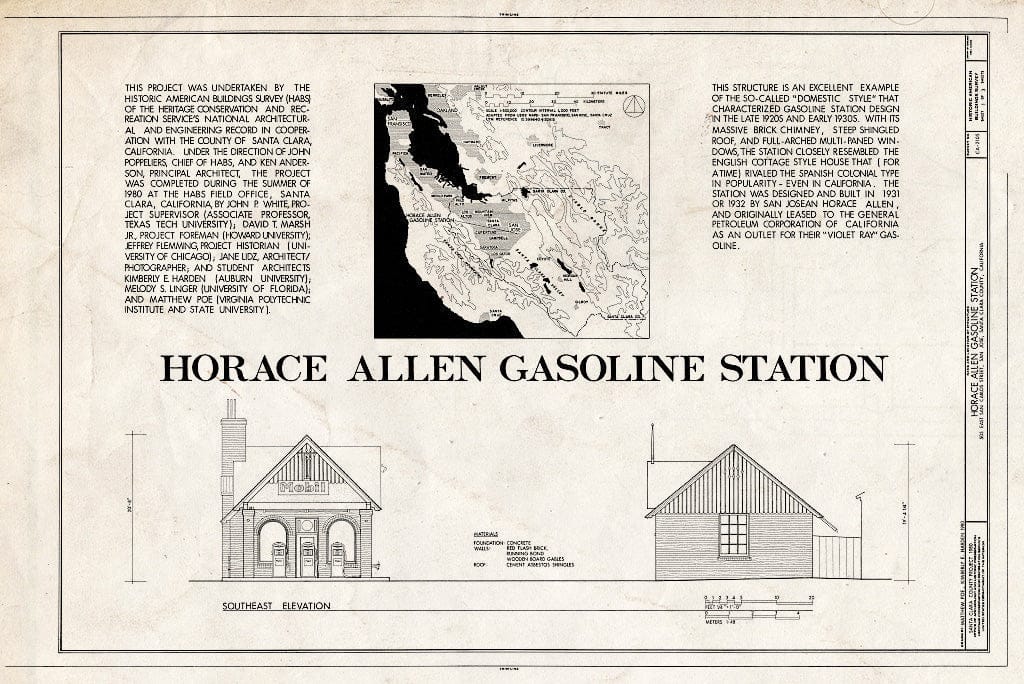 Blueprint HABS Cal,43-SANJOS,6- (Sheet 1 of 3) - Horace Allen Gasoline Station, 505 East San Carlos Street, San Jose, Santa Clara County, CA