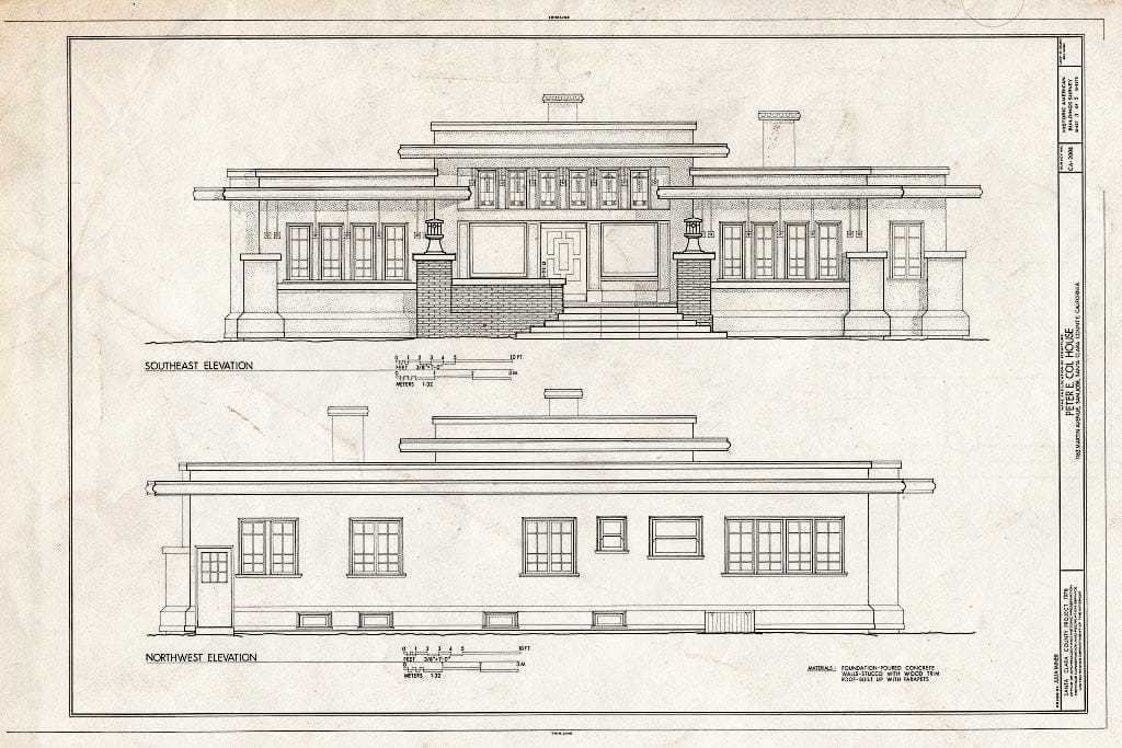 Blueprint HABS Cal,43-SANJOS,2- (Sheet 3 of 5) - Peter E. Col House, 1163 Martin Avenue, San Jose, Santa Clara County, CA