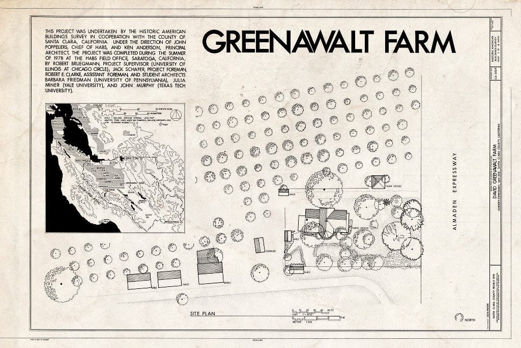 Blueprint HABS Cal,43-SANJOS,10- (Sheet 1 of 4) - David Greenawalt Farm, 14611 Almaden Expressway, San Jose, Santa Clara County, CA