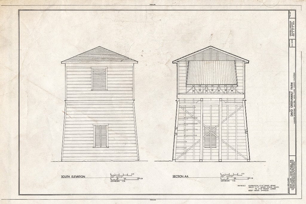 Blueprint HABS Cal,43-SANJOS,10- (Sheet 3 of 4) - David Greenawalt Farm, 14611 Almaden Expressway, San Jose, Santa Clara County, CA