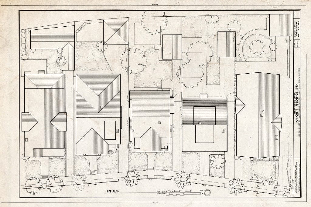 Blueprint HABS Cal,43-SANJOS,8- (Sheet 3 of 4) - Hanchett Residence Park, 1225-1257 Martin Avenue, San Jose, Santa Clara County, CA