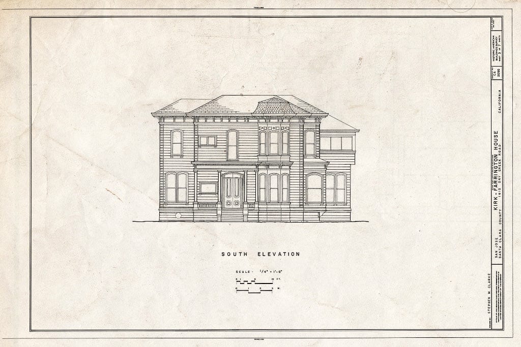 Blueprint HABS Cal,43-SANJOS,15- (Sheet 3 of 7) - Kirk-Farrington House, 1615 Dry Creek Road, San Jose, Santa Clara County, CA