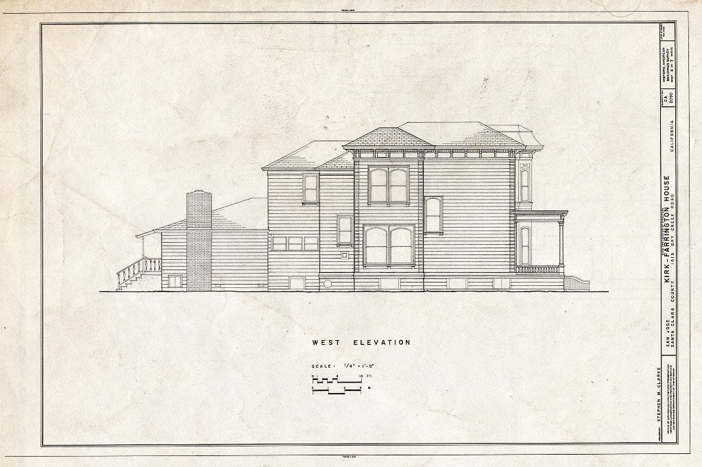 Blueprint HABS Cal,43-SANJOS,15- (Sheet 4 of 7) - Kirk-Farrington House, 1615 Dry Creek Road, San Jose, Santa Clara County, CA