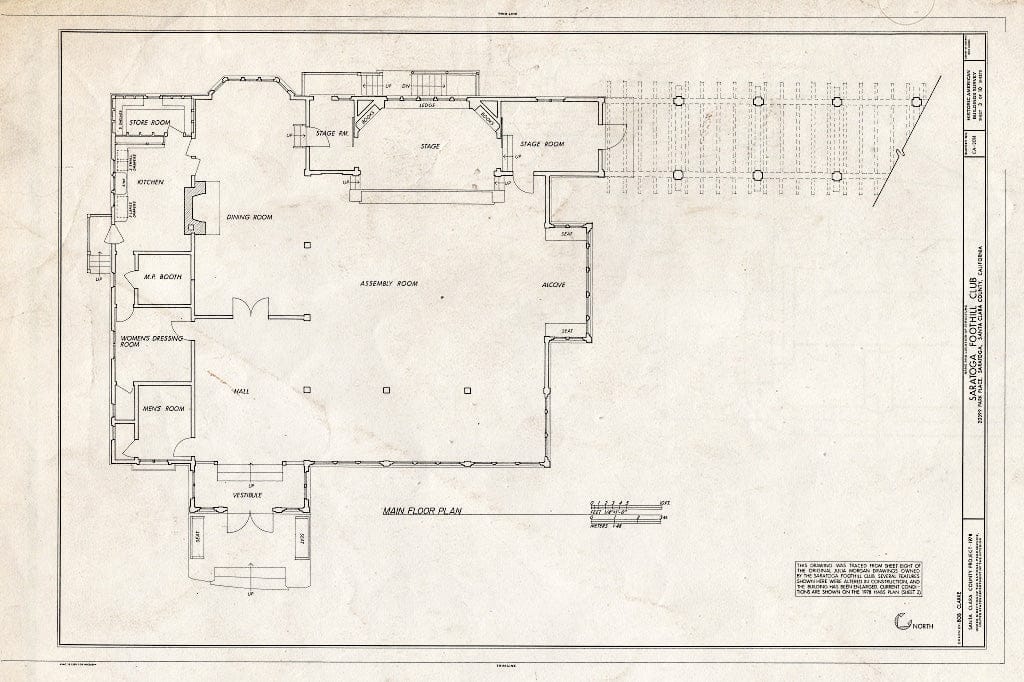 Blueprint HABS Cal,43-SARA,2- (Sheet 3 of 10) - Saratoga Foothill Club, 20399 Park Place, Saratoga, Santa Clara County, CA