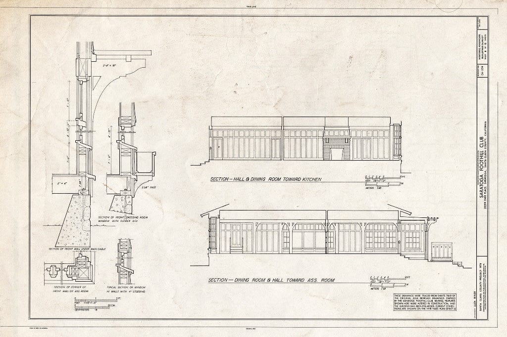 Blueprint HABS Cal,43-SARA,2- (Sheet 8 of 10) - Saratoga Foothill Club, 20399 Park Place, Saratoga, Santa Clara County, CA