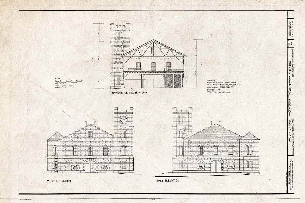 Blueprint HABS Cal,48,BEN1,4-S- (Sheet 4 of 6) - Benicia Arsenal, Storehouse, Comandant's Lane, Benicia Industrial Park, Benicia, Solano County, CA
