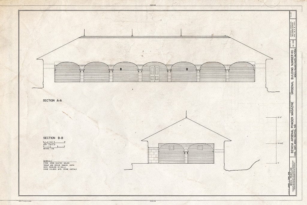 Blueprint HABS Cal,48-Beni,4N- (Sheet 4 of 5) - Benicia Arsenal, Powder Magazine No. 2, Benicia, Solano County, CA