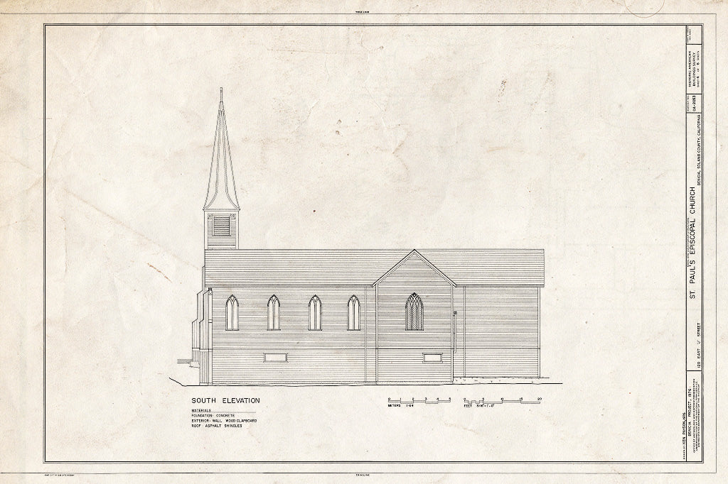 Blueprint HABS Cal,48-Beni,15A- (Sheet 4 of 6) - St. Paul's Episcopal Church, 120 East J Street, Benicia, Solano County, CA