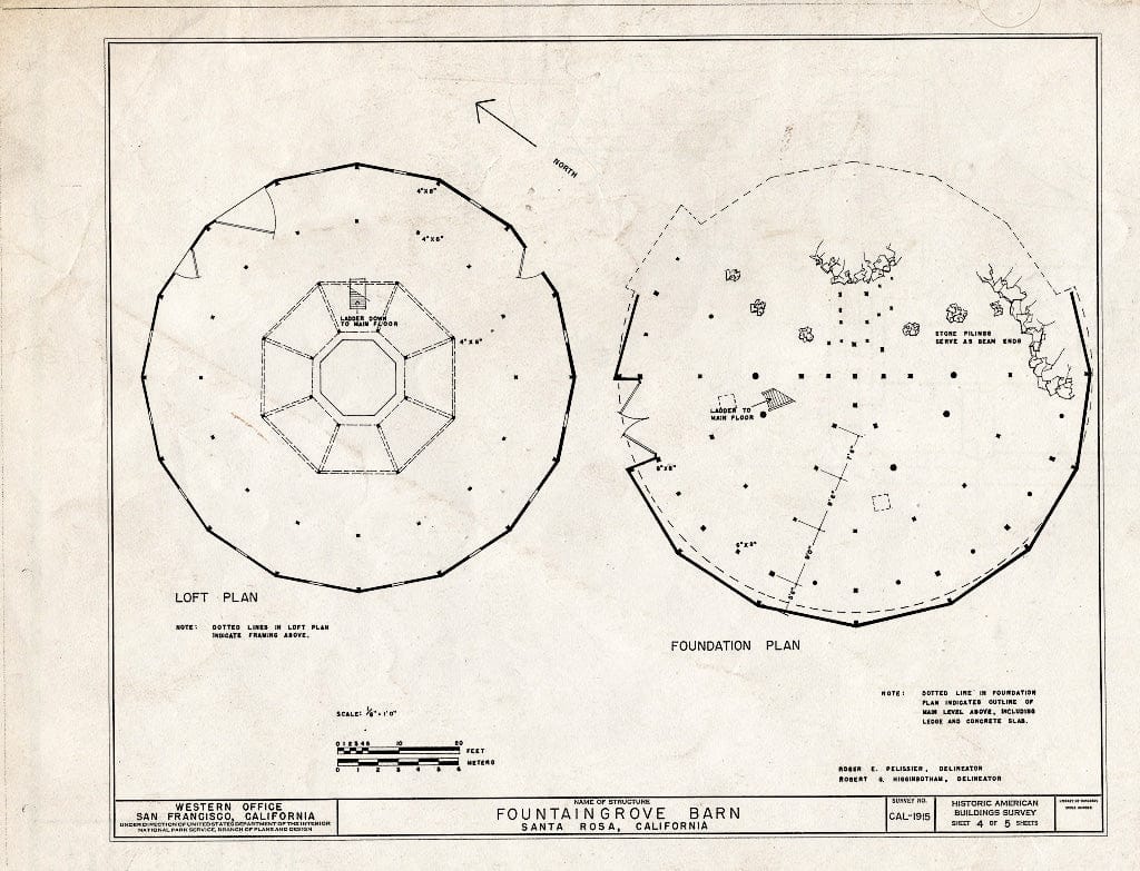 Blueprint HABS Cal,49-SANRO,2- (Sheet 4 of 5) - Fountain Grove, Barn, Mendocino Avenue & US Highway 101, Santa Rosa, Sonoma County, CA