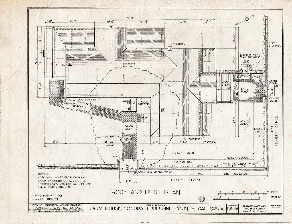 Blueprint HABS Cal,55-SONO,2- (Sheet 2 of 6) - Cady House, Dodge & Norlin Streets, Sonora, Tuolumne County, CA