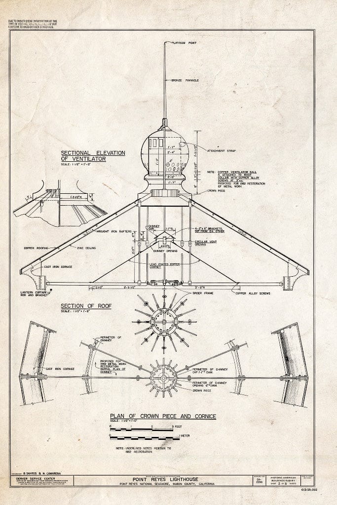 Blueprint HABS Cal,21-POREY,1- (Sheet 2 of 5) - Point Reyes Lighthouse, Point Reyes Station, Marin County, CA