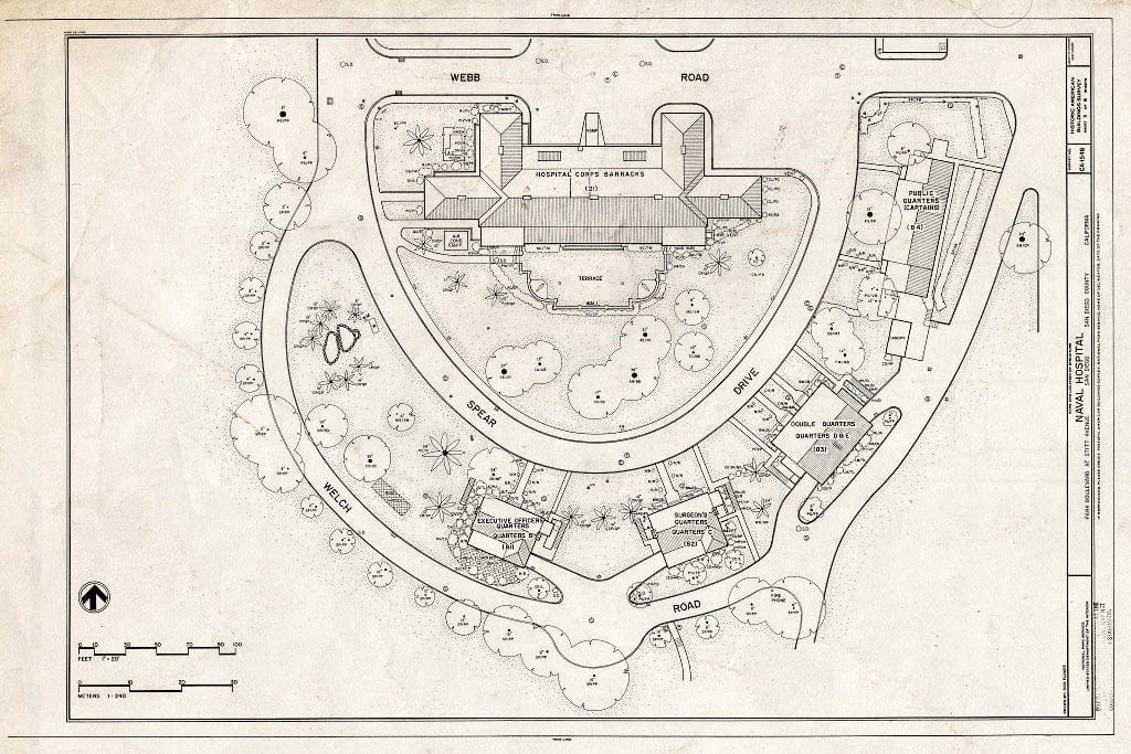 Blueprint HABS Cal,37-SANDI,27- (Sheet 3 of 6) - U.S. Naval Hospital, Park Boulevard, Balboa Park, San Diego, San Diego County, CA