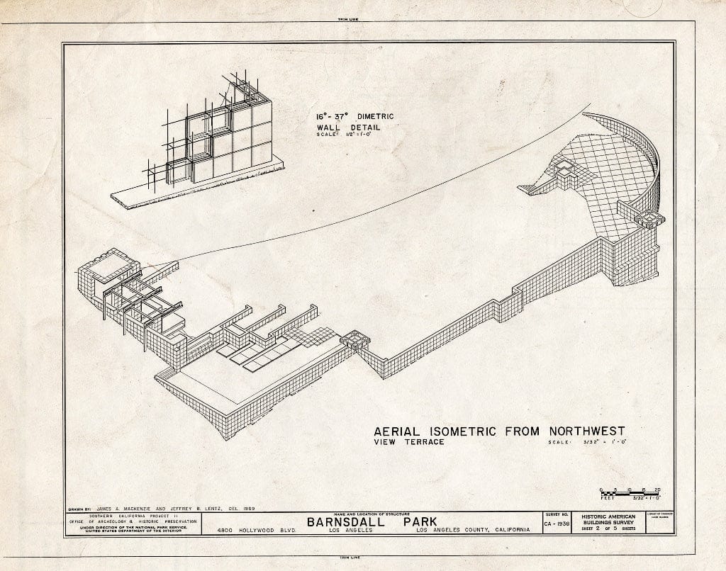 Blueprint HABS Cal,19-LOSAN,55- (Sheet 2 of 5) - Barnsdall Park, 4800 Hollywood Boulevard, Los Angeles, Los Angeles County, CA