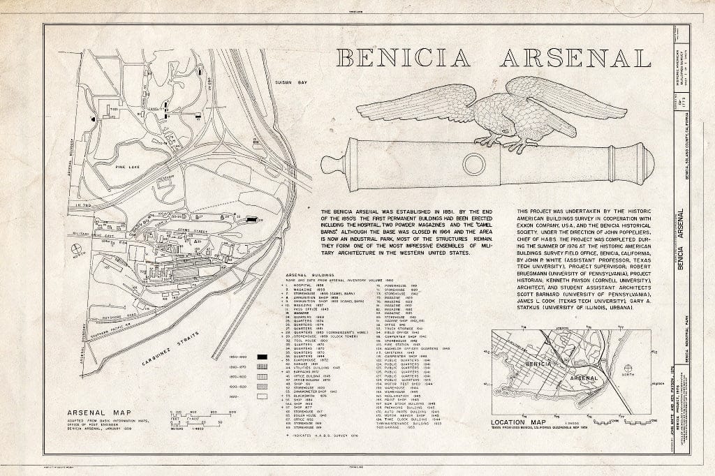 Blueprint HABS Cal,48-Beni,4- (Sheet 1 of 1) - Benicia Arsenal, Benicia Industrial Park, Benicia, Solano County, CA