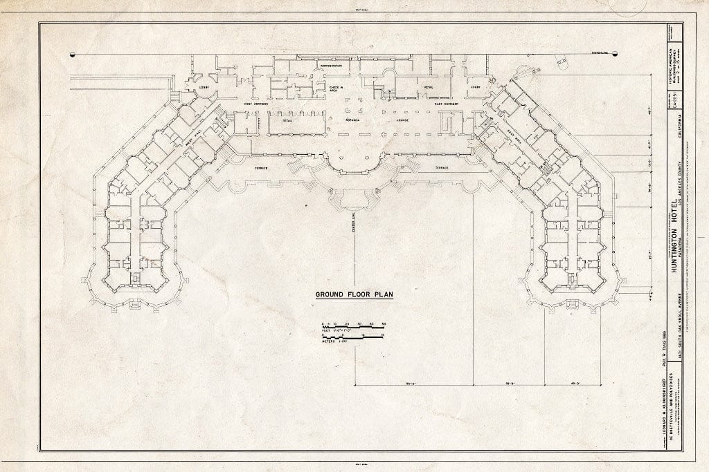 Blueprint HABS Cal,19-PASA,12- (Sheet 2 of 15) - Huntington Hotel, 1401 South Oak Knoll Avenue, Pasadena, Los Angeles County, CA